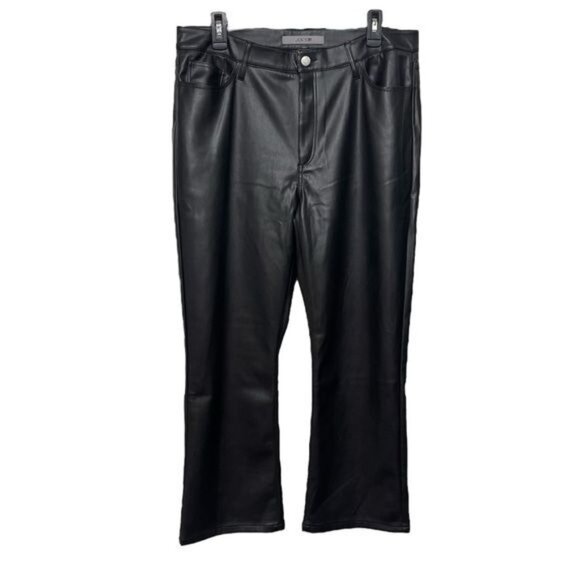 New Joe's Mid Rise Black Faux Leather Cropped Bootcut Jeans Size 32 - Picture 2 of 10